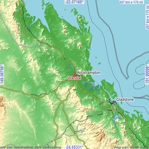 Topographic map of Wandal