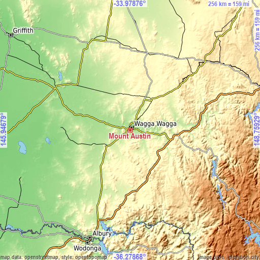 Topographic map of Mount Austin