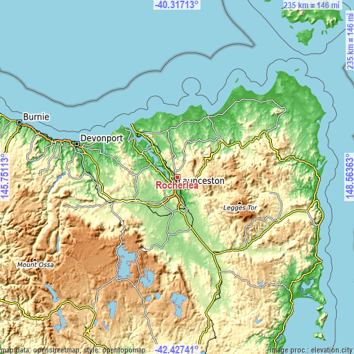 Topographic map of Rocherlea