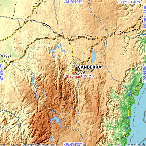 Topographic map of Chapman