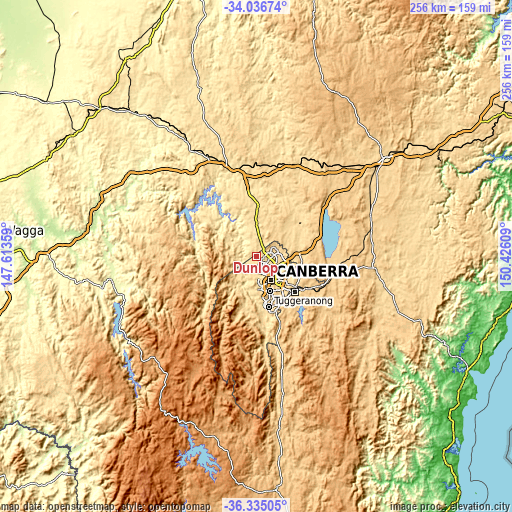 Topographic map of Dunlop