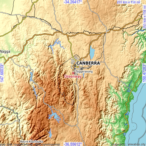 Topographic map of Greenway