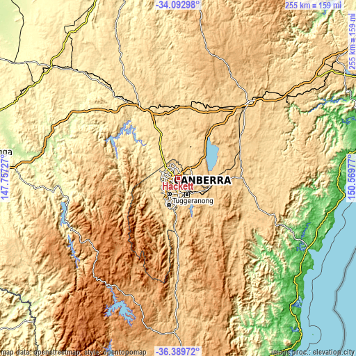 Topographic map of Hackett