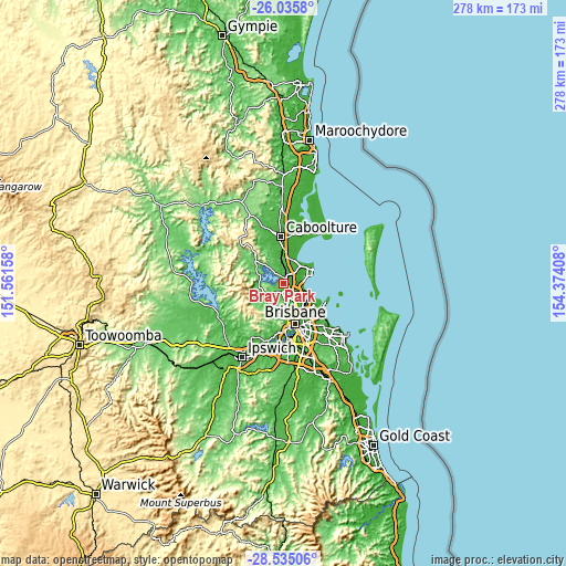 Topographic map of Bray Park