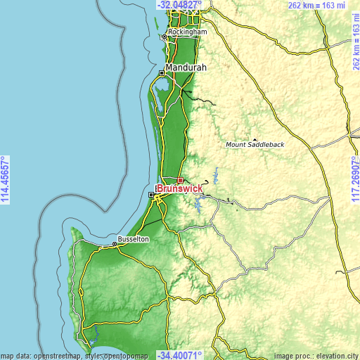 Topographic map of Brunswick