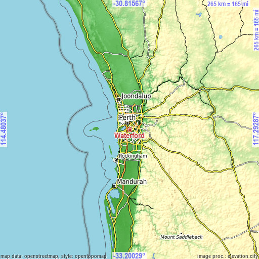 Topographic map of Waterford