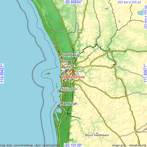 Topographic map of Wattle Grove