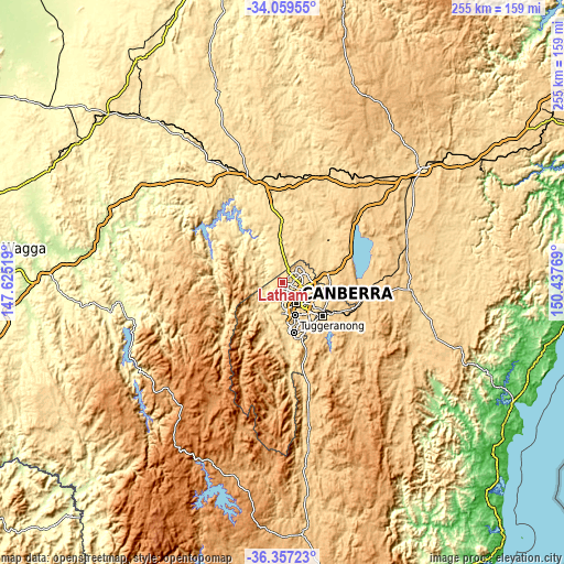 Topographic map of Latham