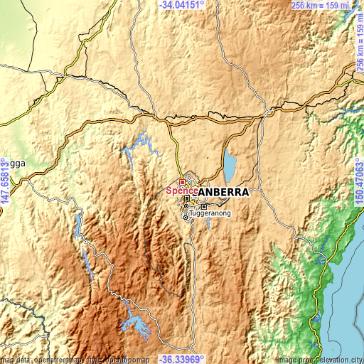 Topographic map of Spence
