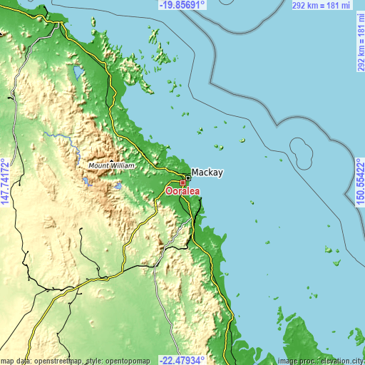 Topographic map of Ooralea
