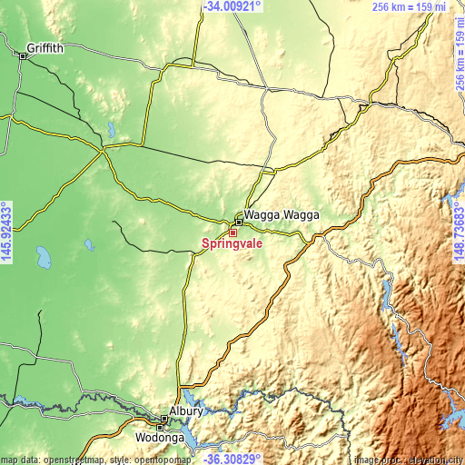 Topographic map of Springvale