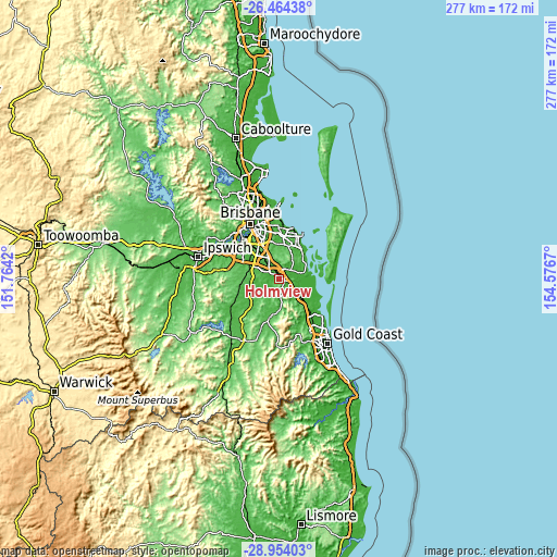 Topographic map of Holmview