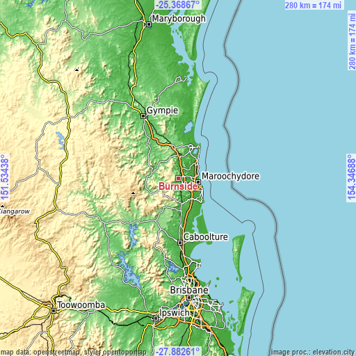 Topographic map of Burnside