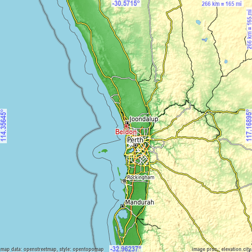 Topographic map of Beldon