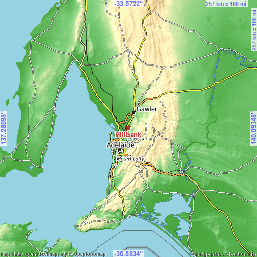 Topographic map of Hillbank