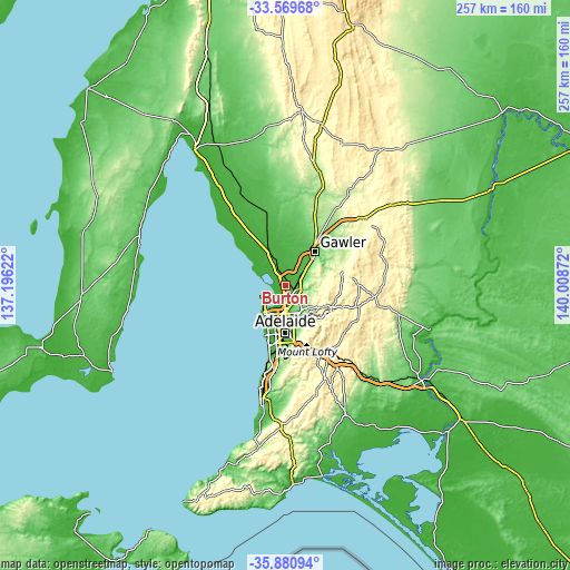 Topographic map of Burton