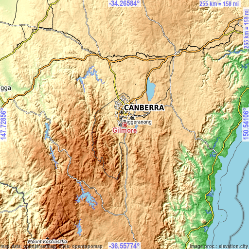 Topographic map of Gilmore