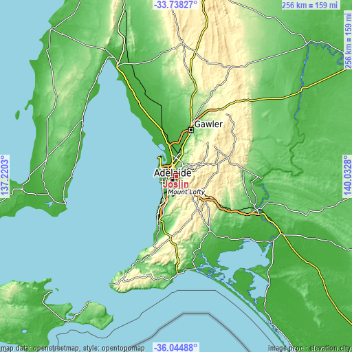 Topographic map of Joslin