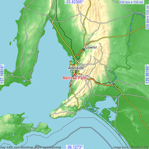 Topographic map of Melrose Park