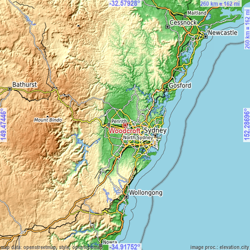 Topographic map of Woodcroft