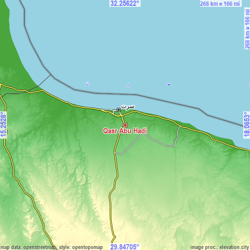 Topographic map of Qasr Abu Hadi