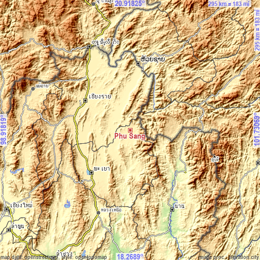 Topographic map of Phu Sang