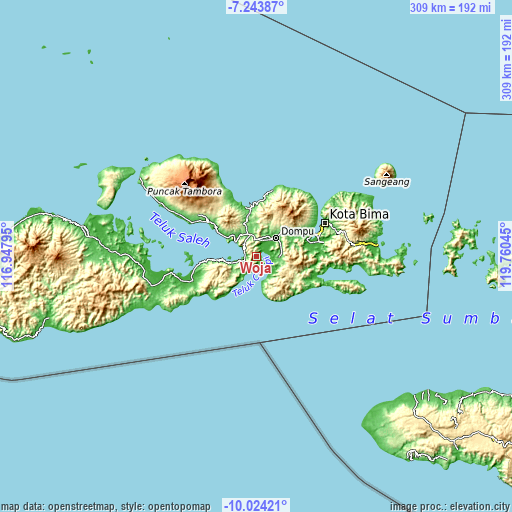 Topographic map of Woja