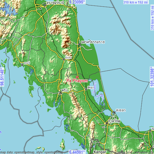 Topographic map of Pa Phayom