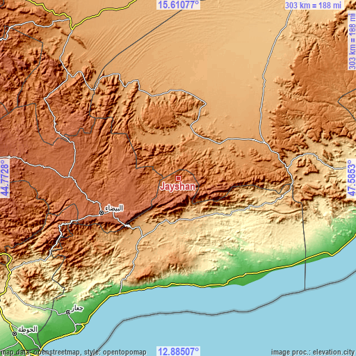 Topographic map of Jayshān