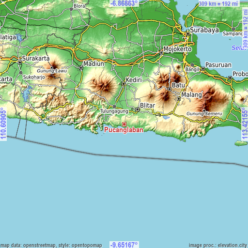 Topographic map of Pucanglaban