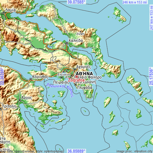 Topographic map of Zográfos