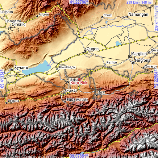 Topographic map of Kara-Bak
