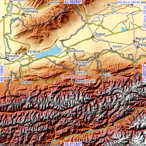 Topographic map of Samarkandyk