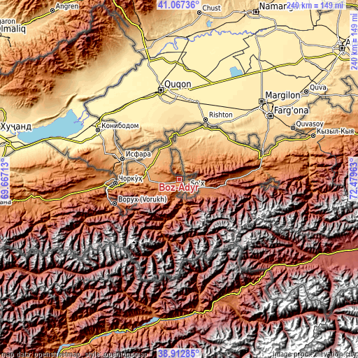 Topographic map of Boz-Adyr