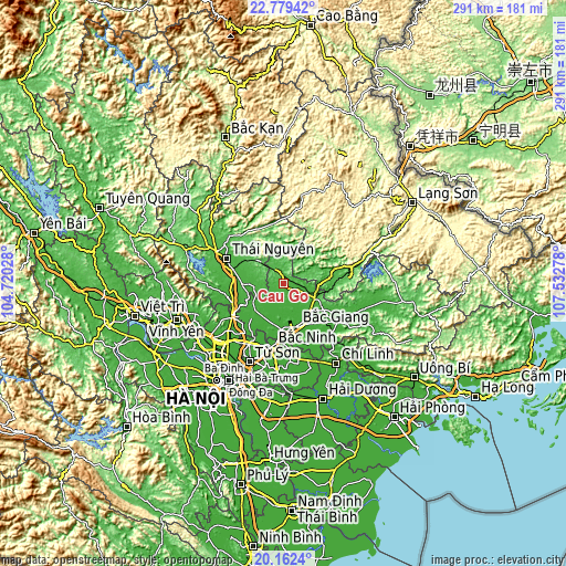 Topographic map of Cầu Gồ