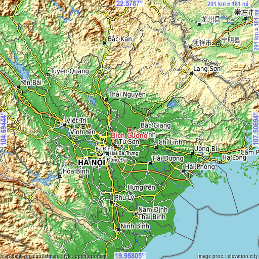 Topographic map of Bích Động