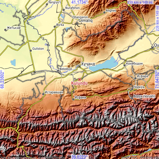 Topographic map of Kulundu