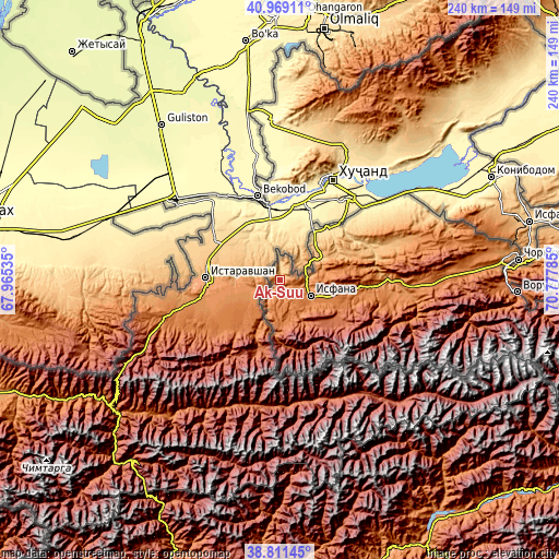 Topographic map of Ak-Suu