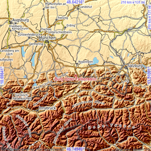 Topographic map of Burg Unter-Falkenstein