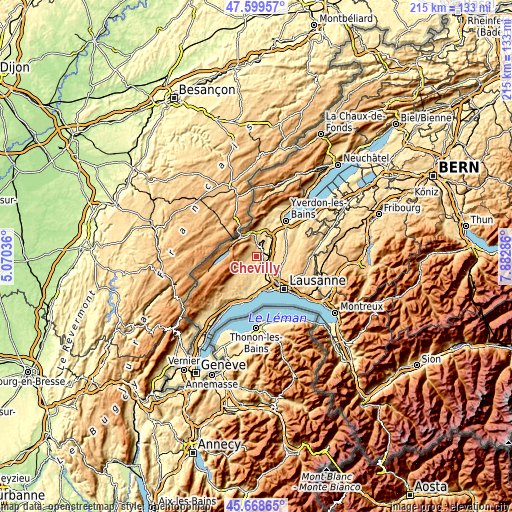 Topographic map of Chevilly