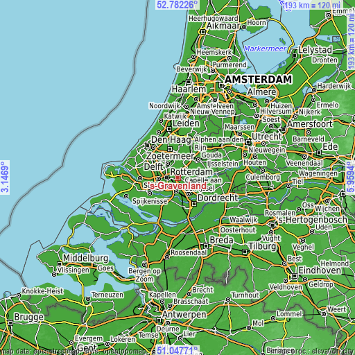 Topographic map of 's-Gravenland