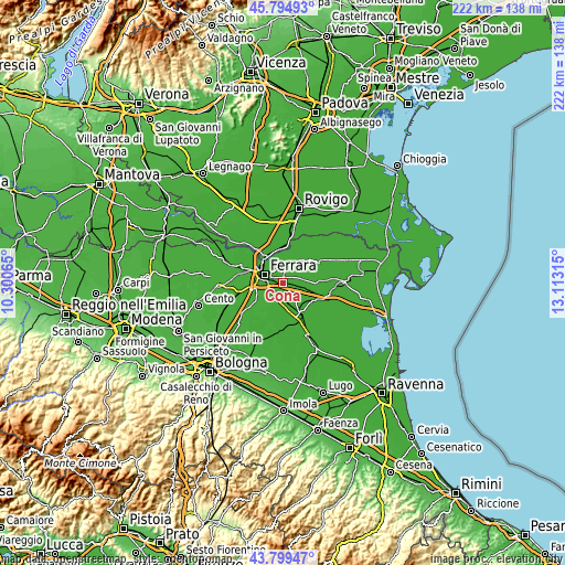 Topographic map of Cona