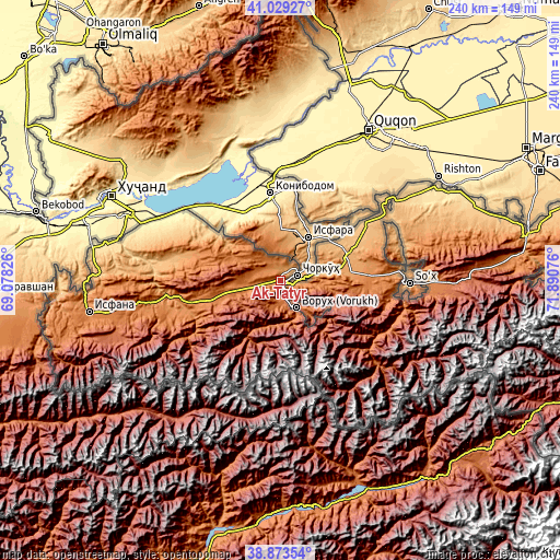 Topographic map of Ak-Tatyr