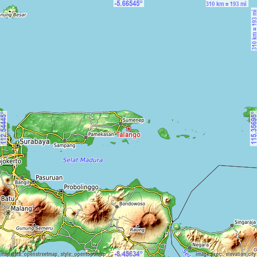 Topographic map of Talango