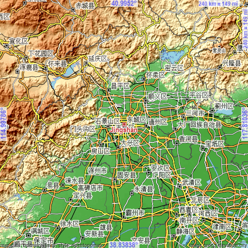 Topographic map of Jingshan