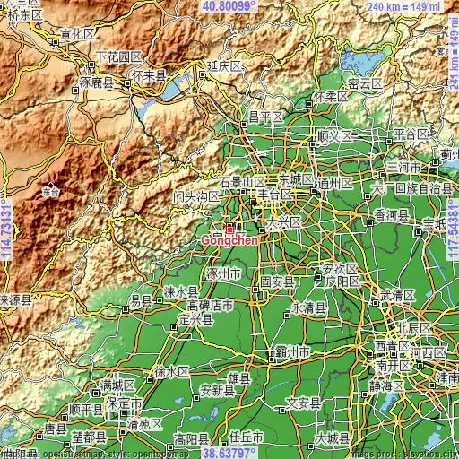 Topographic map of Gongchen