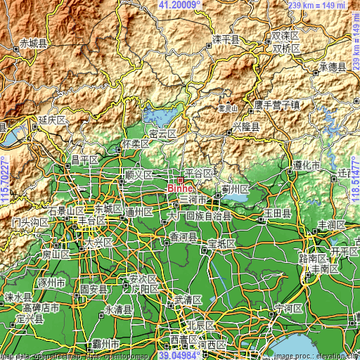 Topographic map of Binhe