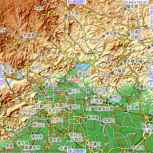 Topographic map of Gulou