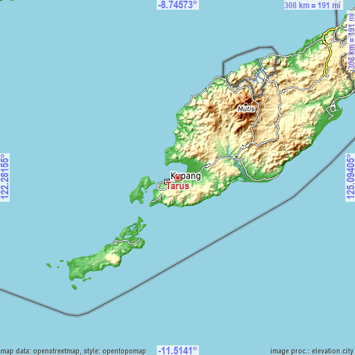 Topographic map of Tarus