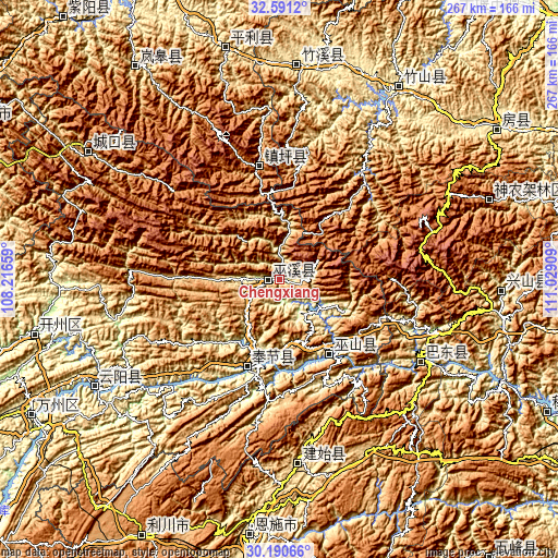 Topographic map of Chengxiang